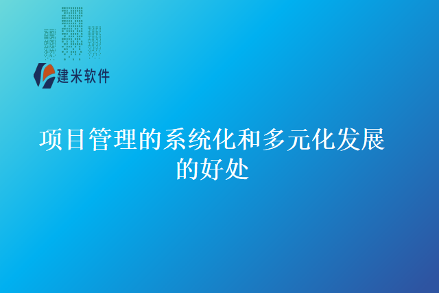项目管理的系统化和多元化发展的好处