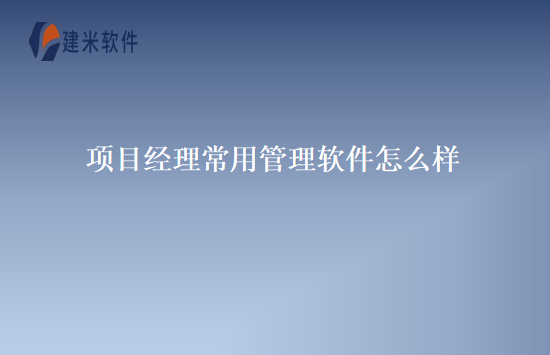 项目经理常用管理软件怎么样
