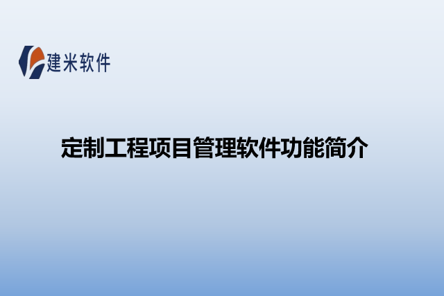 定制工程项目管理软件功能简介