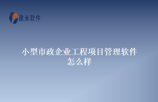 小型市政企业工程项目管理软件怎么样