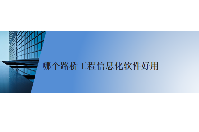 哪个 路桥工程信息化软件 好用