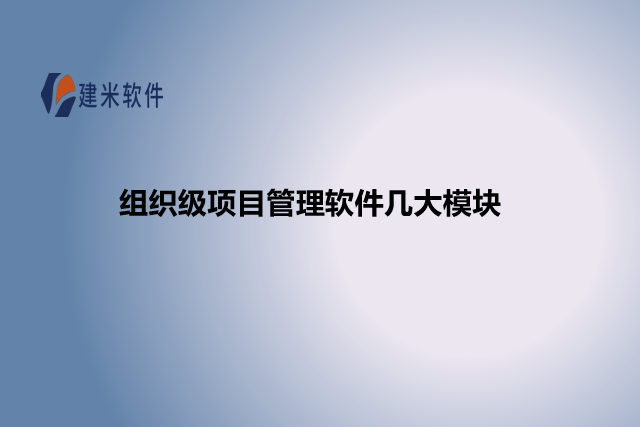 组织级项目管理软件几大模块