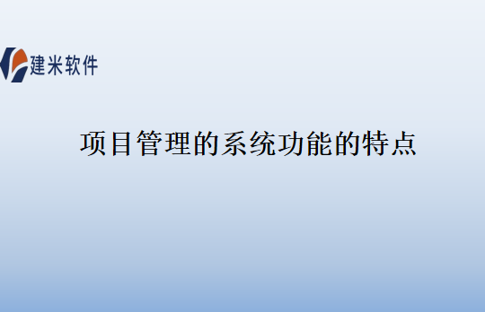 项目管理的系统功能的特点
