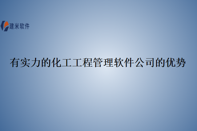 有实力的化工工程管理软件公司的优势