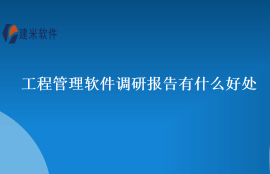 工程管理软件调研报告有什么好处