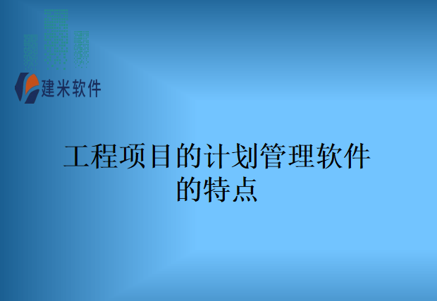 工程项目的计划管理软件的特点
