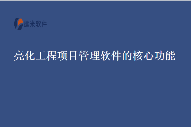 亮化工程项目管理软件的核心功能
