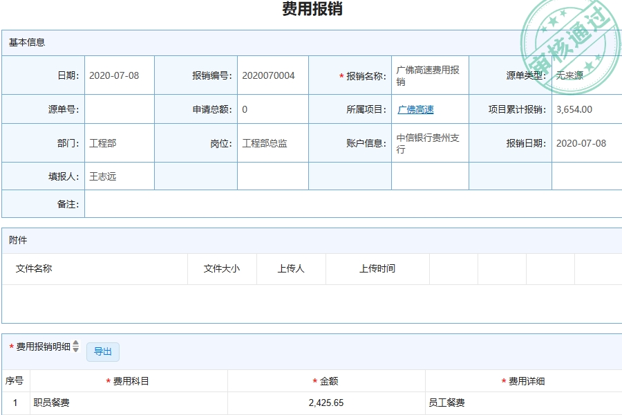 项目核算管理软件系统基本功能