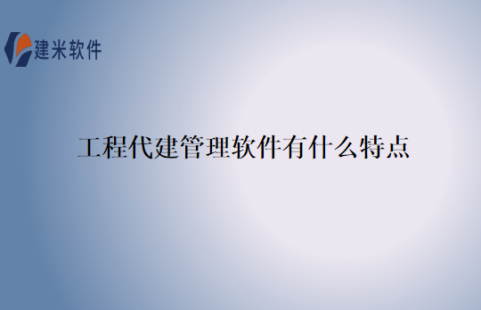 工程代建管理软件有什么特点