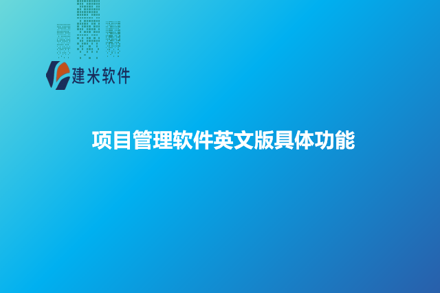 项目管理软件英文版具体功能