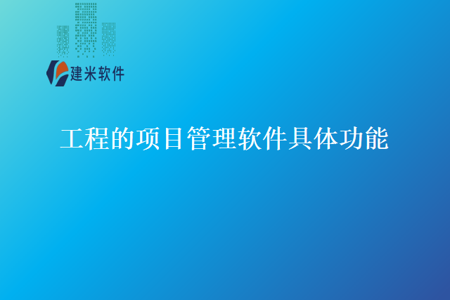 工程的项目管理软件具体功能