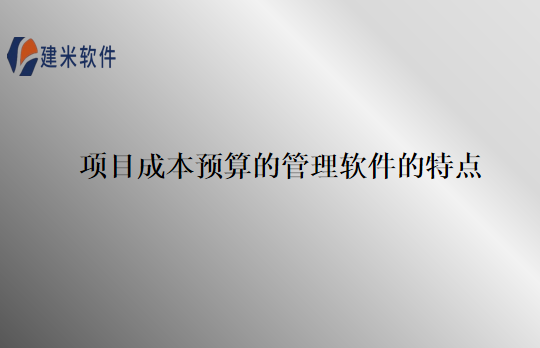 项目成本预算的管理软件的特点