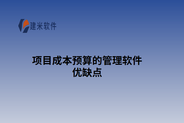 项目成本预算的管理软件优缺点