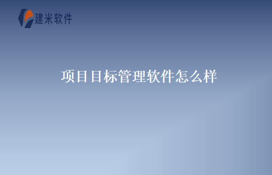 项目目标管理软件怎么样