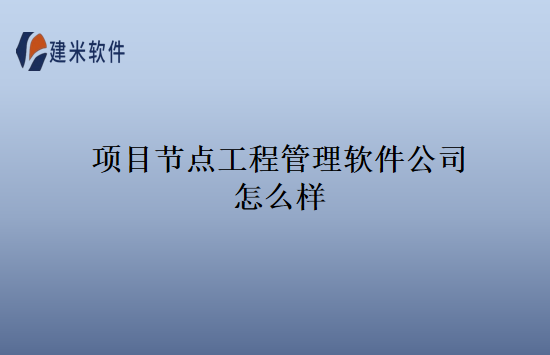 项目节点工程管理软件公司怎么样