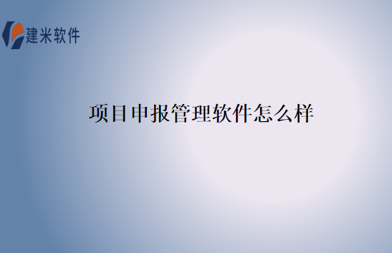 项目申报管理软件怎么样