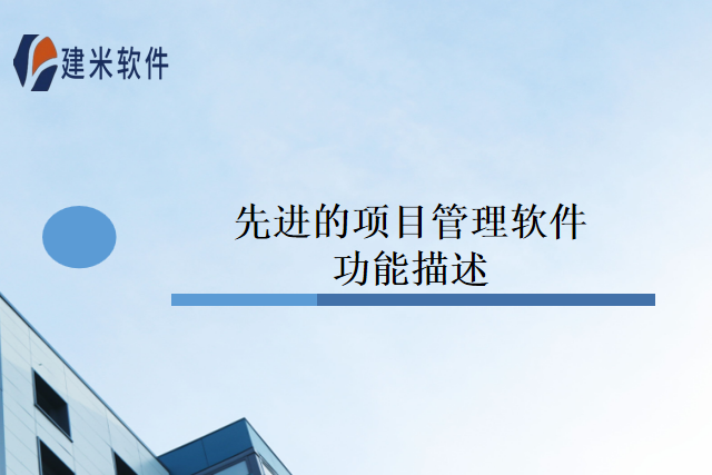 先进的项目管理软件功能描述