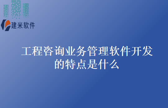 工程咨询业务管理软件开发的特点是什么