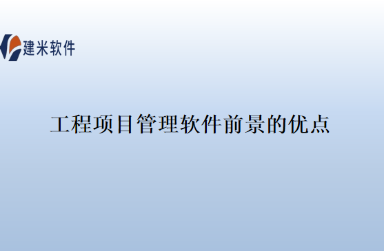 工程项目管理软件前景的优点