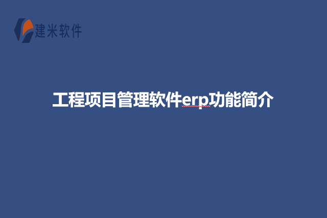 工程项目管理软件erp功能简介