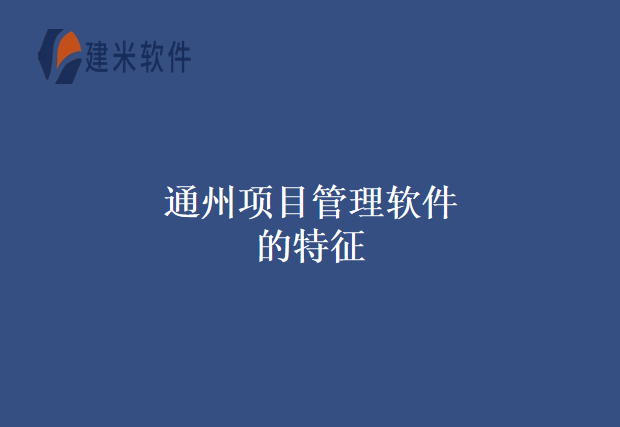 通州项目管理软件的特征