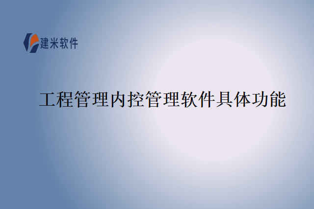 工程管理内控管理软件具体功能