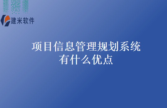 项目信息管理规划系统有什么优点