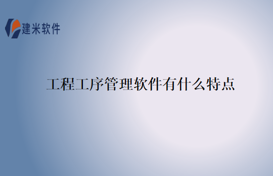 工程工序管理软件有什么特点