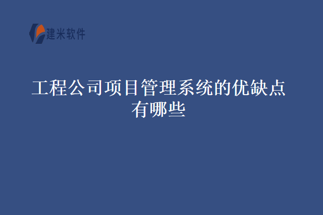 工程公司项目管理系统的优缺点有哪些