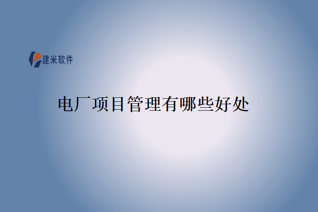电厂项目管理有哪些好处