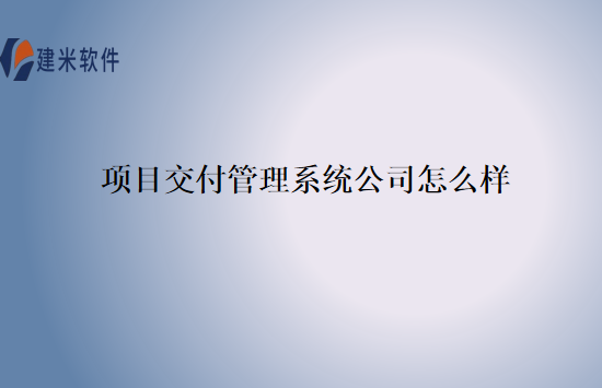 项目交付管理系统公司怎么样