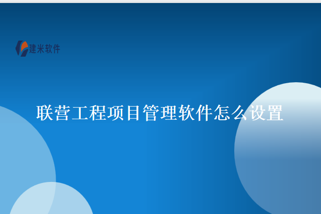 联营工程项目管理软件怎么设置
