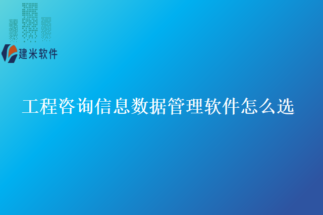工程咨询信息数据管理软件怎么选