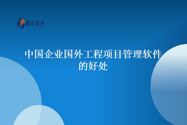 中国企业国外工程项目管理软件的好处