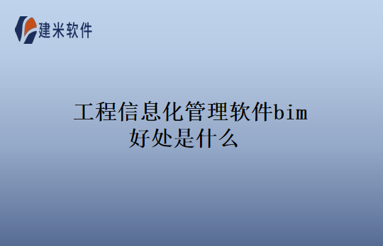 工程信息化管理软件bim好处是什么