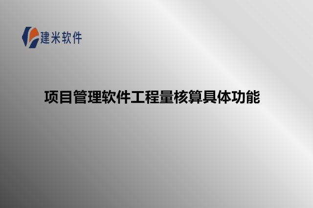 项目管理软件工程量核算具体功能