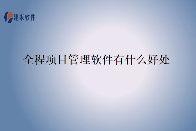 全程项目管理软件有什么好处