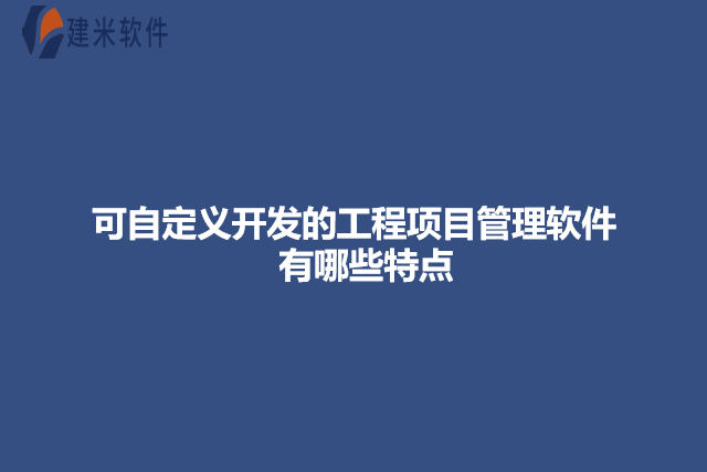 可自定义开发的工程项目管理软件有哪些特点