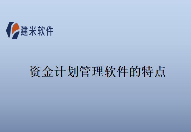 资金计划管理软件的特点