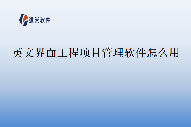 英文界面工程项目管理软件怎么用