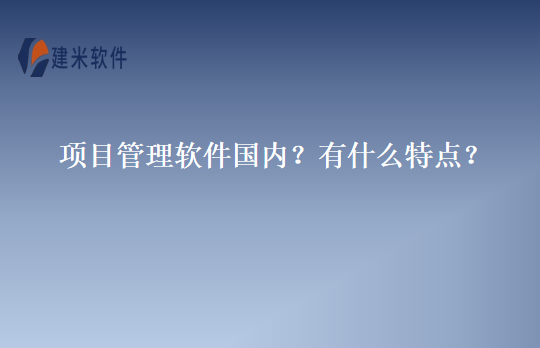 项目管理软件国内？有什么特点？