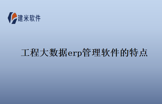 工程大数据erp管理软件的特点