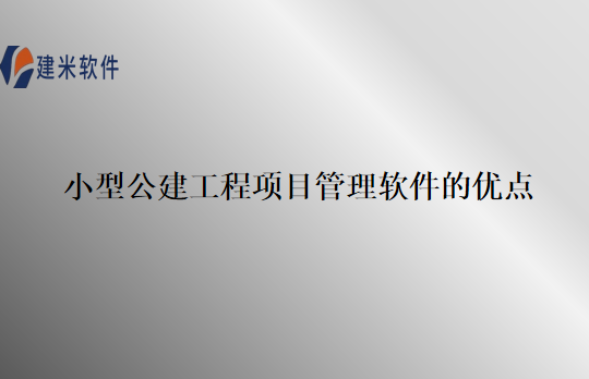 小型公建工程项目管理软件的优点