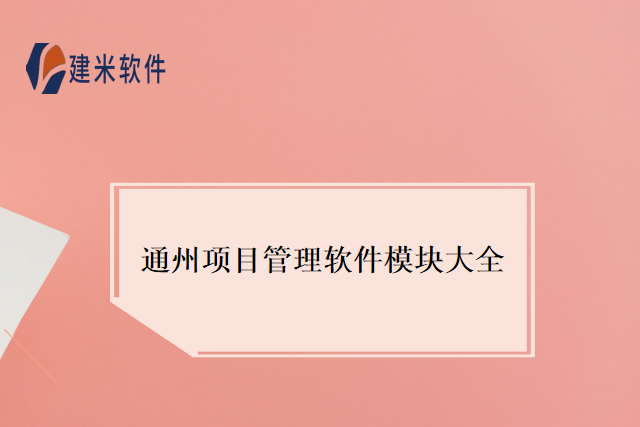 通州项目管理软件模块大全