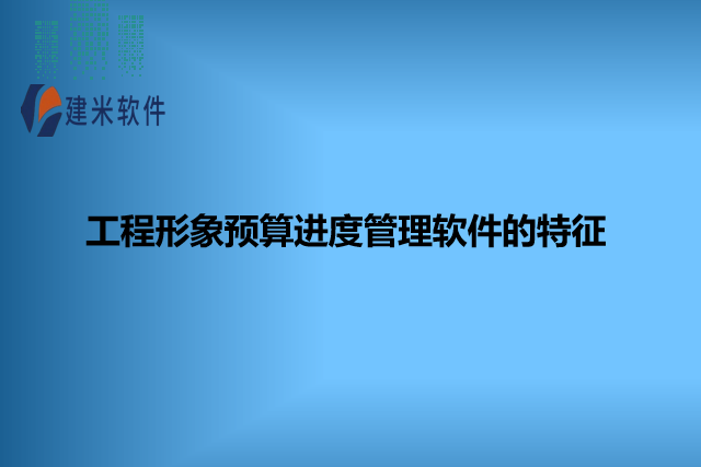 工程形象预算进度管理软件的特征