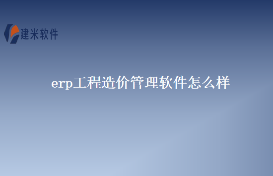 erp工程造价管理软件怎么样