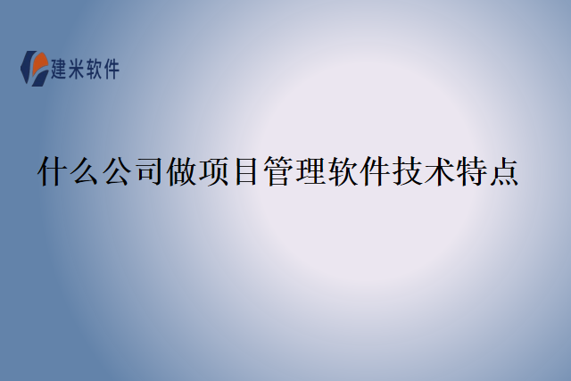 什么公司做项目管理软件技术特点