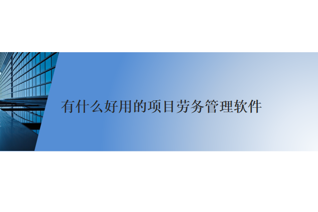 有什么好用的项目劳务管理软件