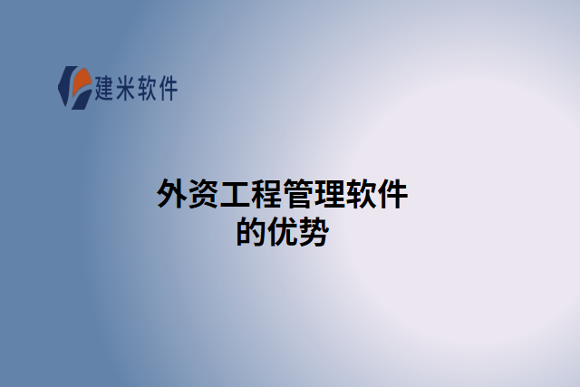 外资工程管理软件的优势