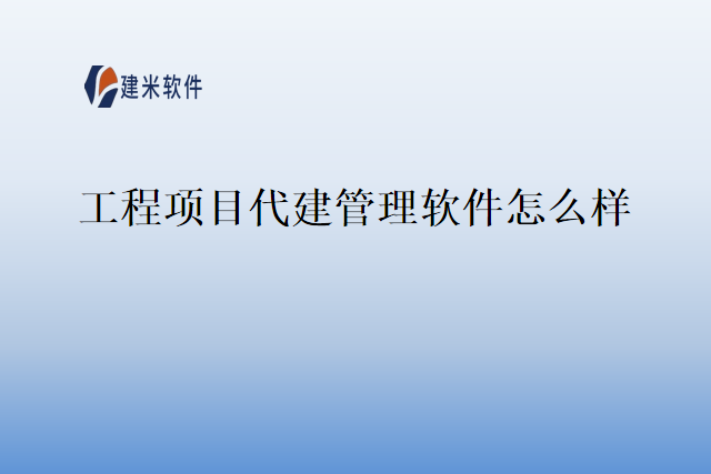 工程项目代建管理软件怎么样